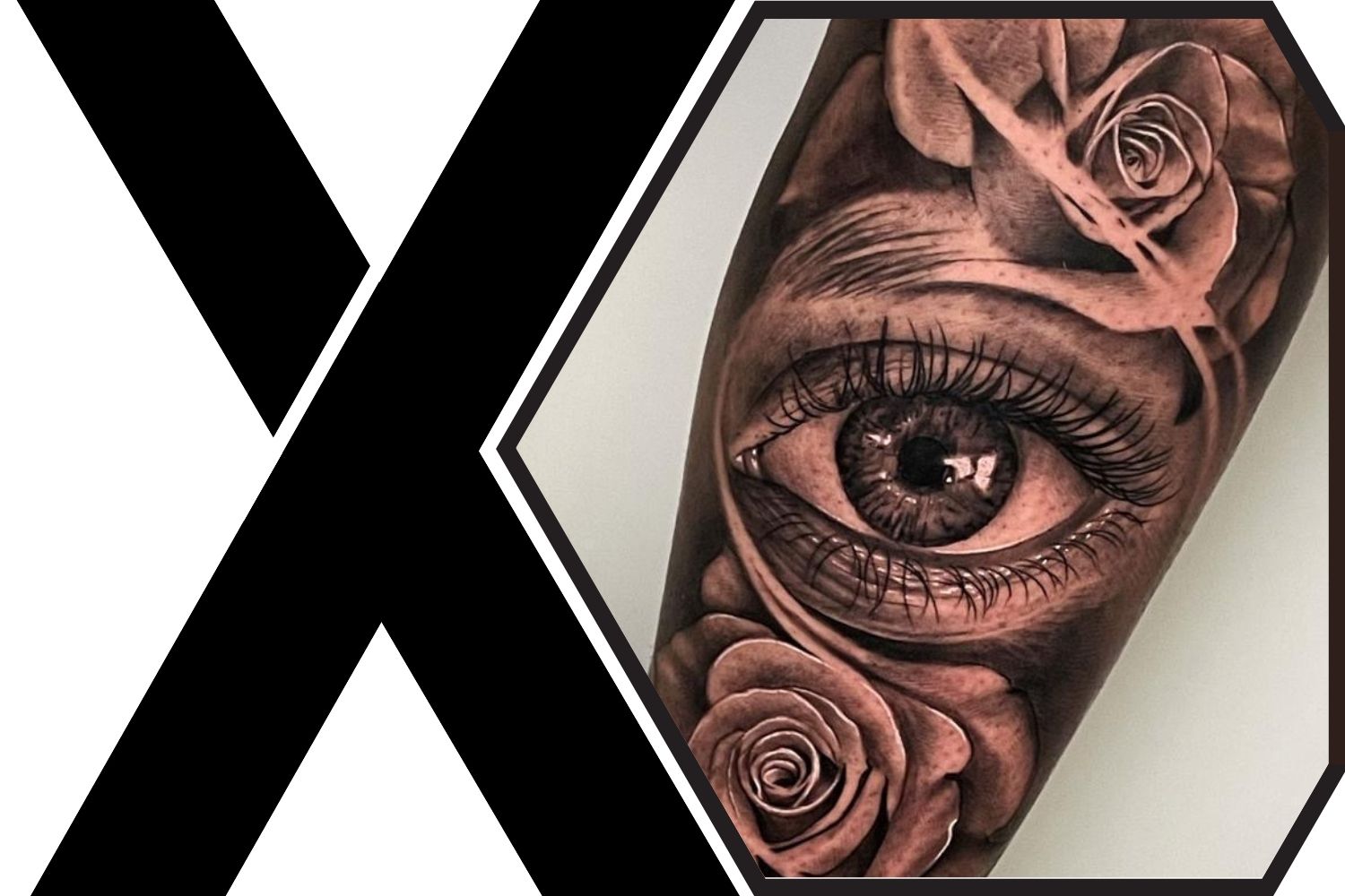 Tattoo-Design mit X und Auge von Xclusive Ink